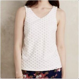 Sunday in Brooklyn (Anthro) Circle Tulle Mesh V-Neck Tank